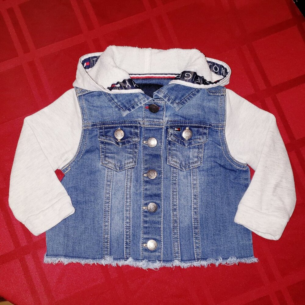 "Tommy Hilfiger" Denim Jacket with Hoodie - Size 18mos